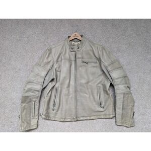 Roland Sands Ronin Motorcycle Jacket Mens XXL Leather Gray Gold First Run 2011